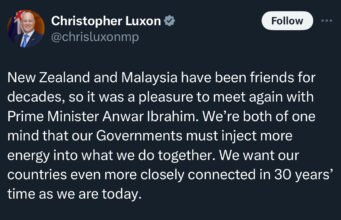 PM Christopher Luxon optimis hubungan Malaysia-New Zealand diperkukuh