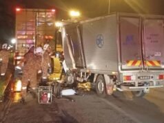 Ajal di pagi hari, isteri maut suami langgar belakang lori