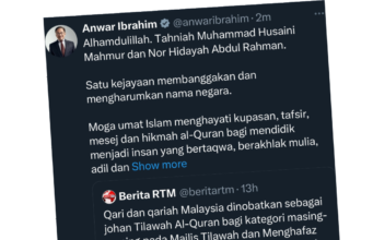 PM ucap tahniah kepada qari, qariah Malaysia johan tilawah Al-Quran