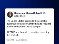 Washington puji Malaysia jayakan gencatan senjata Thailand-Kemboja